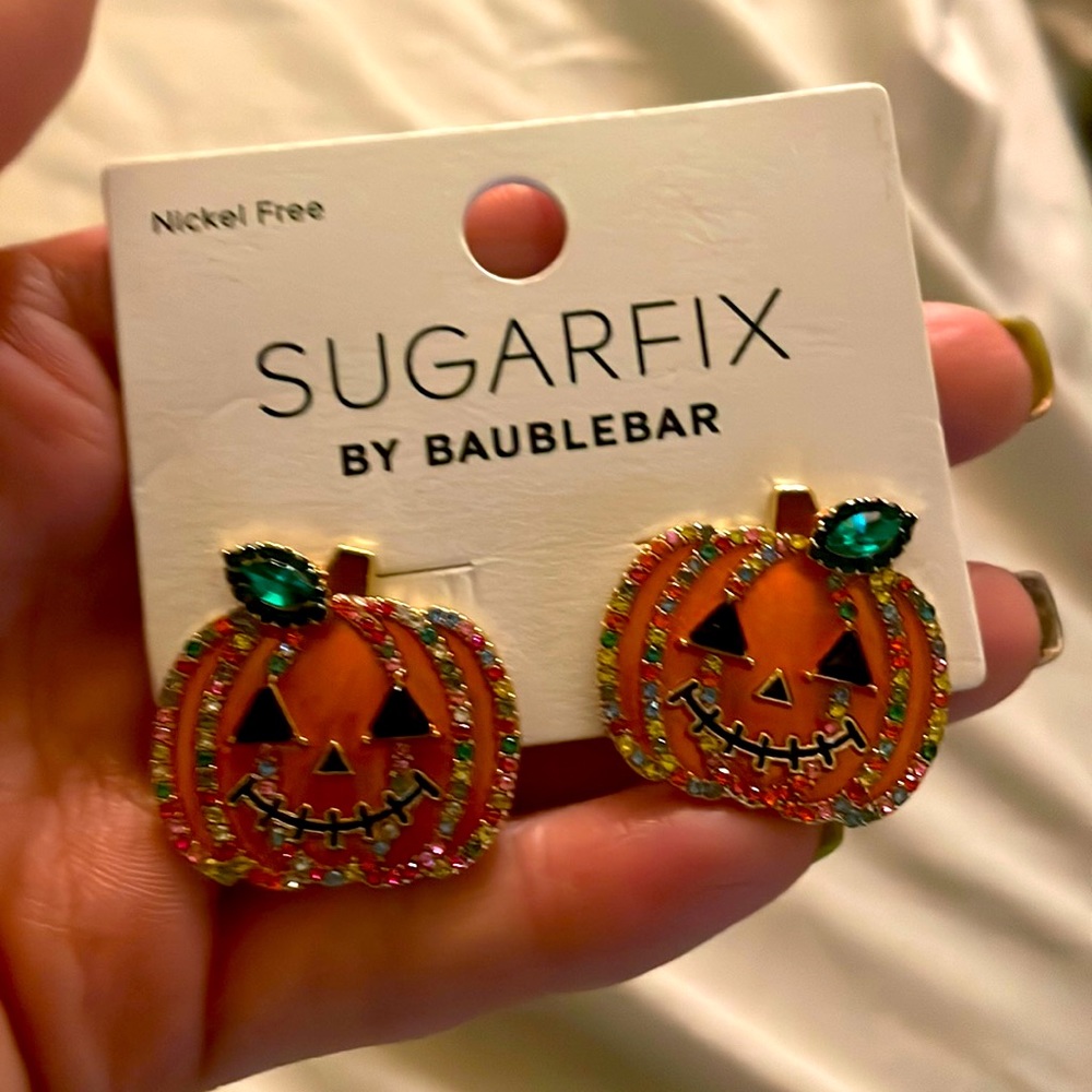 NWT Sugarfix By BaubleBar Pumpkin Earrings